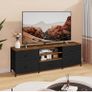 TV Stand Cabinet, TV Unit with 5 Drawers, 140 cm, Black TV Console Table with Storage Organizers, Entertainment Center with Open Shelf for Living Room, Bedroom Image 4
