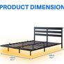 Double 4ft6 Floating Bed Frame with LED Lights USB Charging Station No Box Spring Needed, Metal Slat Support, Noise Free, Double Bed Frame with Storage Image 2