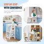 Tower Step Stool for Toddlers Kids 3-Level Height Adjustable 350LBS White Image 3