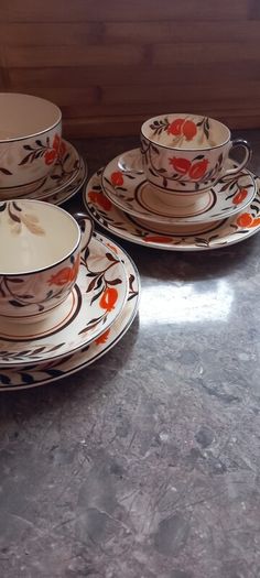 Art Deco Hand Painted Ivery Ware Tea Set