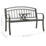 Garden Bench with a Table 125 cm Steel Grey Image 7