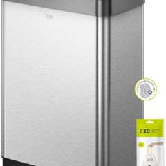 Mirage X 40L Automatic Sensor Kitchen Bin, Double Recycling Bin with 2 x 20L Compartments, Soft-Close Lid and Removable Buckets, Sleek Brushed Stainless Steel
