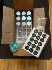 Spice Jars (10) with lids and labels