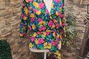 vintage Mister Dee floral wrap blouse small medium