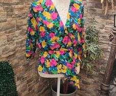 vintage Mister Dee floral wrap blouse small medium