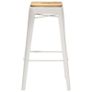 Bar Stools 2 pcs White Solid Mango Wood Image 5