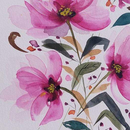 Original Watercolour Floral Painting