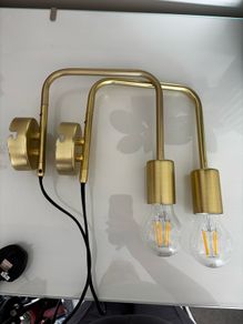 Gold Wall lights (plug in)