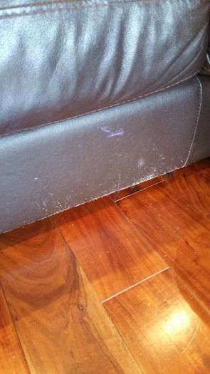 Leather corner sofa. Splits into 2.