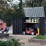 Store it Out Nova Outdoor Garden Storage Shed, 32 x 71.5 x 113.5 cm, Dark Grey with Light Grey Lid Image 9