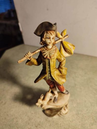 Rare find Vintage Depose Italy Shepherd Boy on a Pedestal with Dog Figurine by Fontanini, 277 Polymer Resin Collectible Figurine Collection.