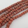 Vintage African white Stripe Orange 7.1mm - 7.5mm Glass Beads Necklace Image 4