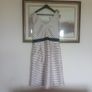 Beautiful Flattering Dress by Irish Designer Fee G, Soft Pink and Black Stripped Dress - Size 16 Image 3