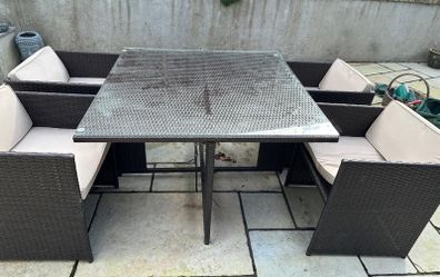 Rattan cube set