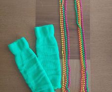80s accessories (beads and leg warmers)
