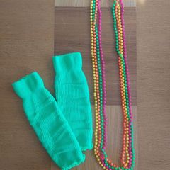 80s accessories (beads and leg warmers)