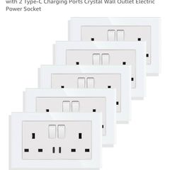 5pk double switched socket with type C USB