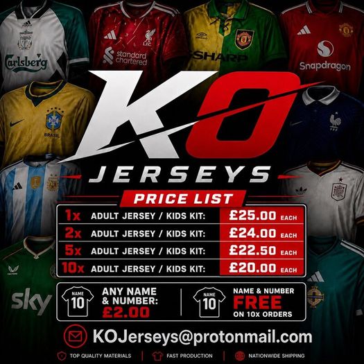 Football Jerseys - New & Retro
