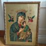 Three large vintage Our Lady and Sacred Heart pictures, Religious devotional items, good for props Image 2