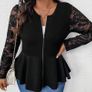 Stylish Black Jacket with Lace Sleeves size 20 Image 3