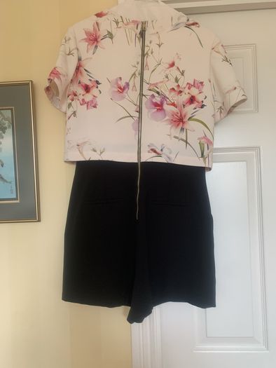Ted Baker black and floral playsuit  (size 2)