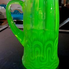 Art Deco tall uranium pitcher