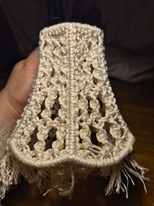 Vintage White Crochet Lampshade