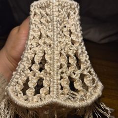 Vintage White Crochet Lampshade