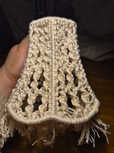 Vintage White Crochet Lampshade