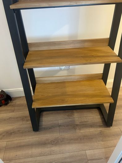 Oak & metal bookcase