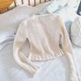 New Look Cream Knit Crop Jumper - Size 6 Image 7
