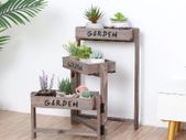 BRAND NEW 3 Tier Wooden Garden Plant Stand Vintage Folding Display Shelf for Indoor Outdoor Yard