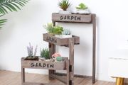 BRAND NEW 3 Tier Wooden Garden Plant Stand Vintage Folding Display Shelf for Indoor Outdoor Yard