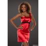 one arm satin look dress sizes 6 8 10 12 pink red blue black Image 7