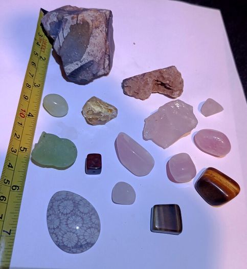 Semi precious stones, fossil and others