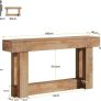 160CM Rustic Console Table,Narrow Sofa Table Behind Couch for Hallway, Living Room & Foyer, Easy Assembly Light Oak Brown Finish Image 4