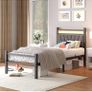 Bed frame with Headboard and USB Charging Station,Heavy Duty Bed Single Size with LED Lights Image 5