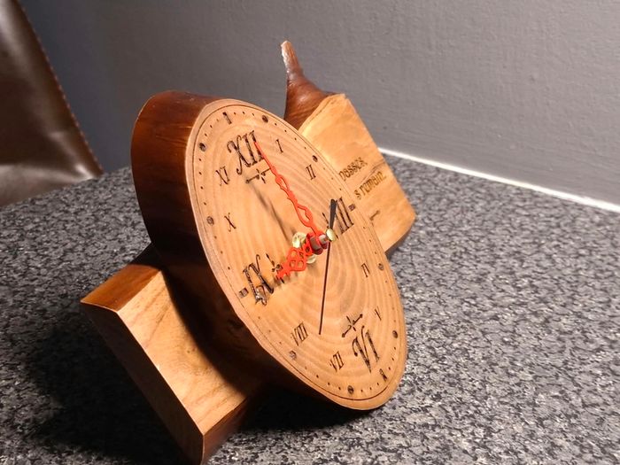 Handmade Wooden Clock Unique Handcrafted Piece