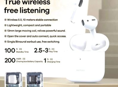 Remax TWS-10i High Quality True Wireless Stereo Music Earbuds - White