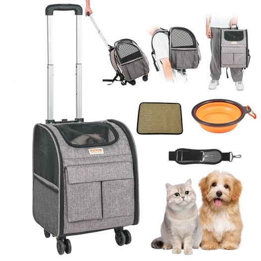 Dog Trolley Foldable Dog Backpack Portable on wheels