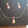 Vintage Zirconia Pearl Set of Necklace and Earrings Image 6