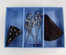 Newbridge Silverware Cheese Pick Set 6 Mice on Stand