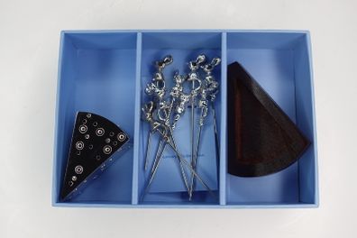 Newbridge Silverware Cheese Pick Set 6 Mice on Stand