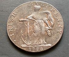 Rare Irish 1795 Conder Mule half penny token