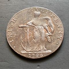 Rare Irish 1795 Conder Mule half penny token