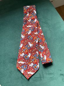 Vintage tie Yorkie motif