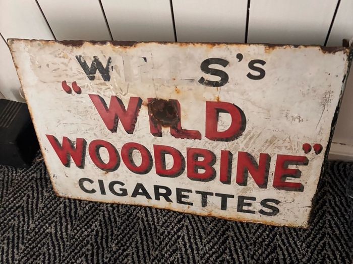 Wills Wild Woodbine enamel sign
