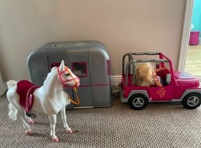 Our Generation Doll Caravan Jeep & Horse