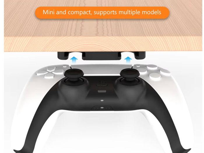 Hanging Storage Rack for PS5/PS4 Acrylic Controller Under Table Game Controller Holder Handle Bracket Stand for Sony Dualsense - New!