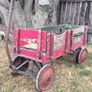 Vintage American Hand-Built Red Wooden Wagon Image 8